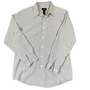 Claiborne Men's Gray Dress Shirt Button Front Rayon Light Size Medium